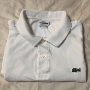 Lacoste short sleeve white polo EUC SIZE 7